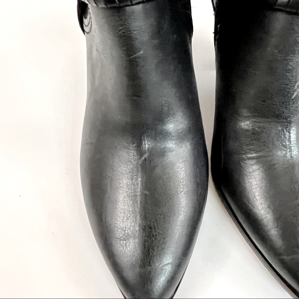 Lucky Brand Majoko Black Leather Harness Boot Heeled Bootie Women’s Size 6 - Picture 13 of 15